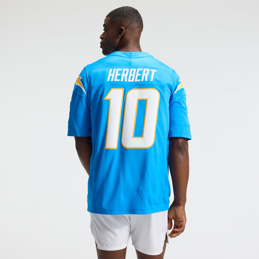 Los Angeles Chargers Justin Herbert Nike Team Vapor F.U.S.E. Stitched Limited Jersey - Powder Blue