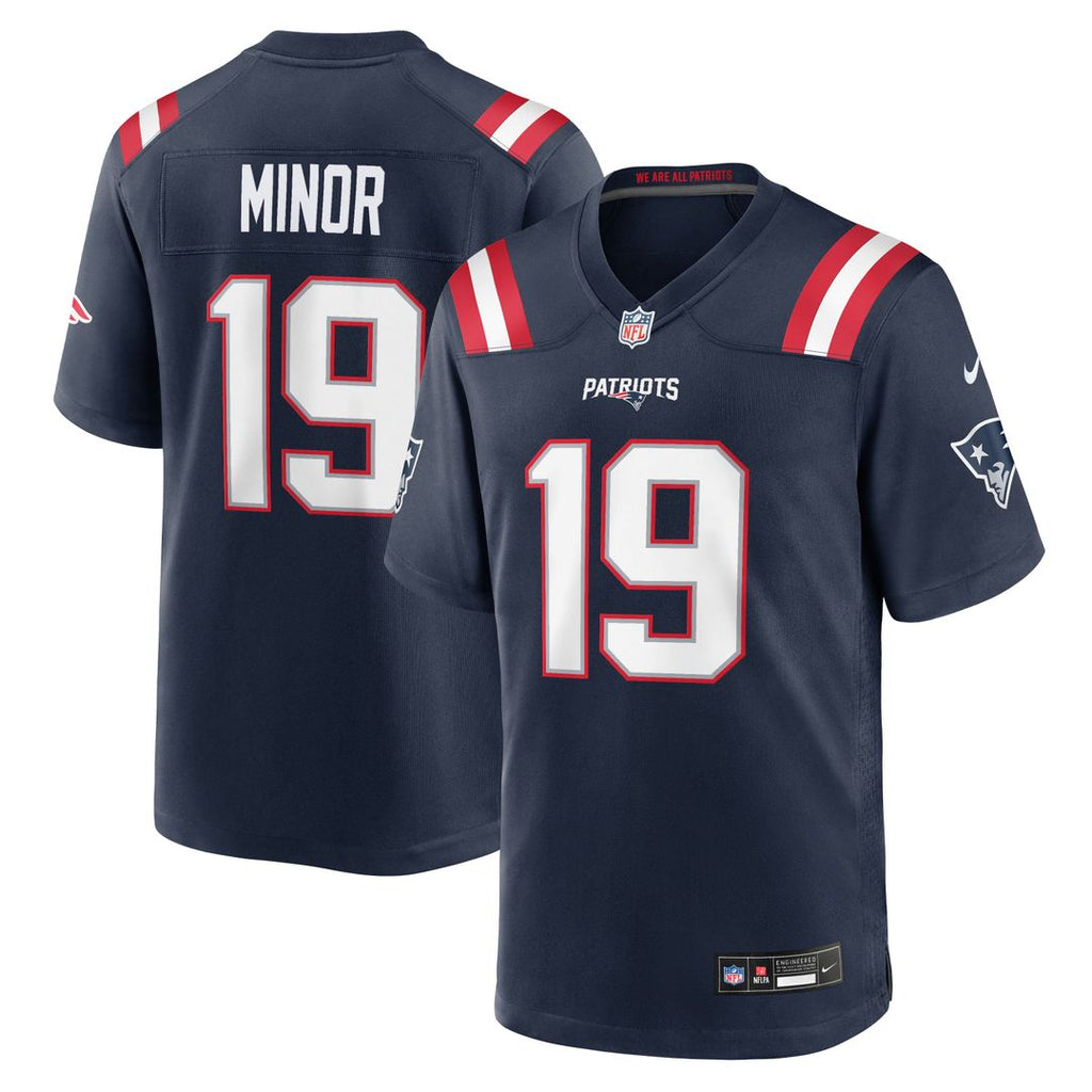 New England Patriots Kobee Minor Nike Team Game Jersey - Navy