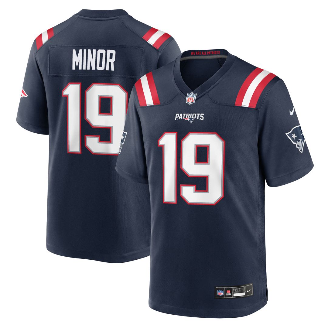 New England Patriots Kobee Minor Nike Team Game Jersey - Navy