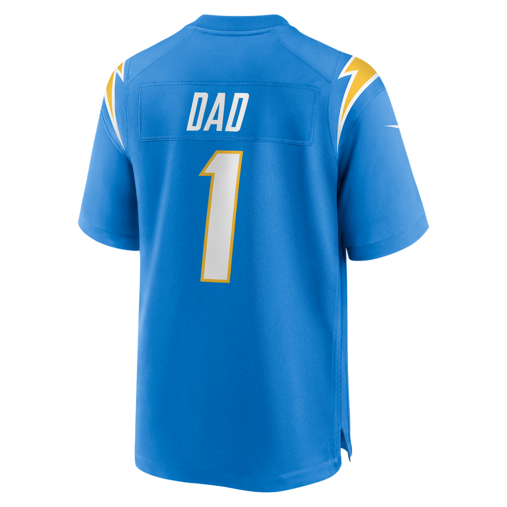 Los Angeles Chargers Number 1 Dad Nike Game Jersey - Powder Blue
