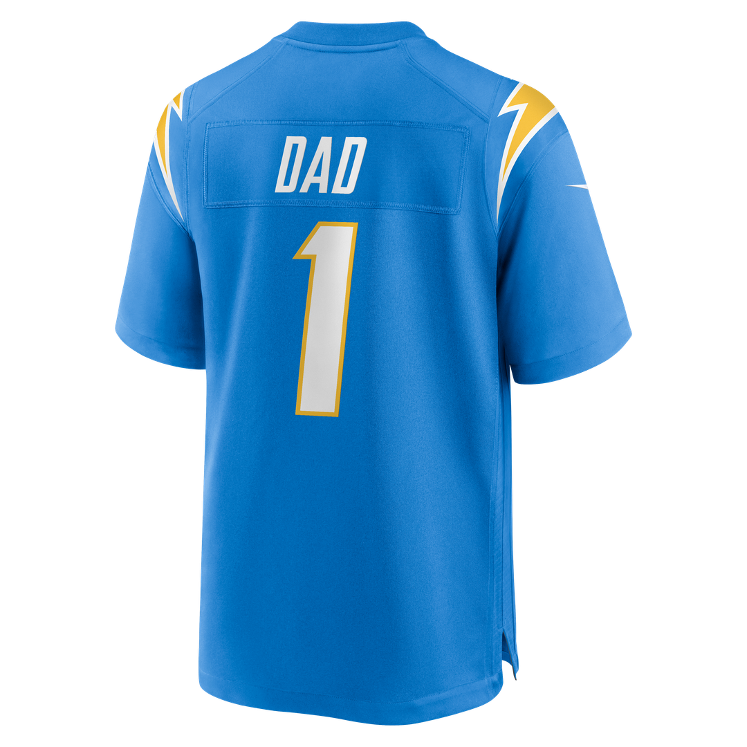 Los Angeles Chargers Number 1 Dad Nike Game Jersey - Powder Blue
