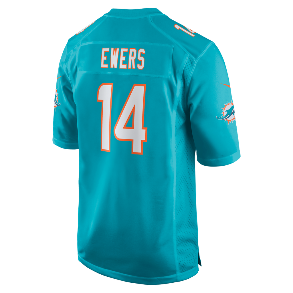Miami Dolphins Quinn Ewers Nike Team Game Jersey - Aqua