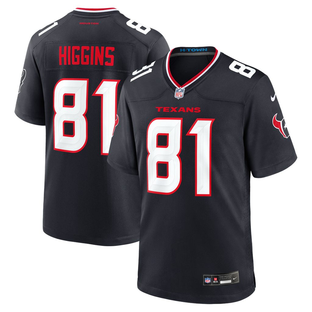 Houston Texans Jayden Higgins Nike Game Jersey - Navy