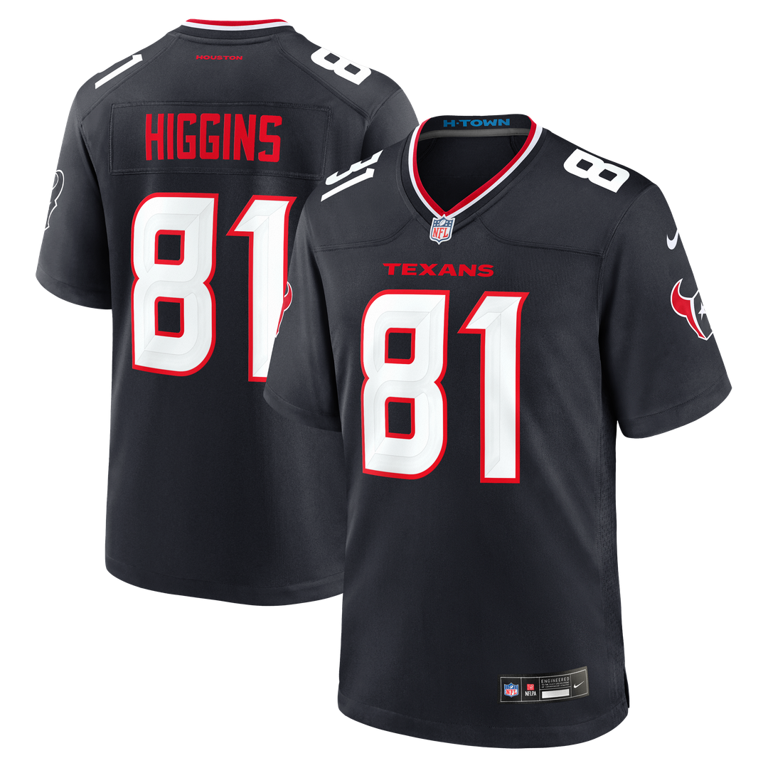 Houston Texans Jayden Higgins Nike Game Jersey - Navy