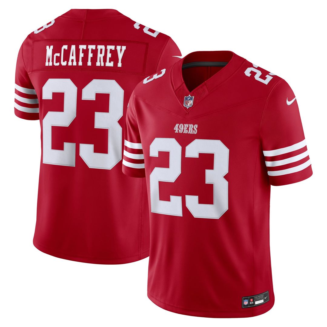 San Francisco 49ers Christian McCaffrey Nike Alternate Vapor F.U.S.E. Stitched Limited Jersey - White
