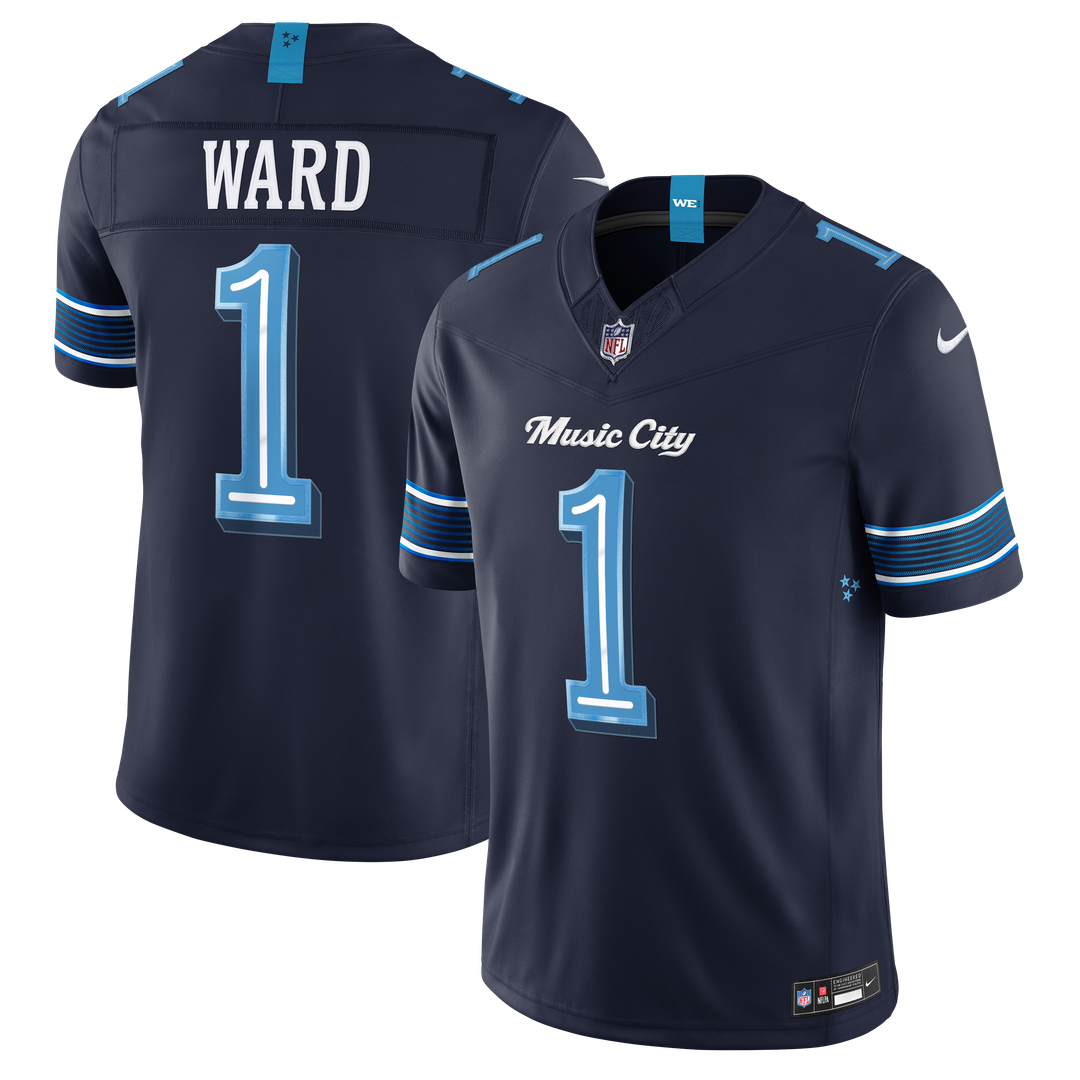 Tennessee Titans Cameron Ward Nike 2026 Rivalries Collection Stitched Limited Jersey - Navy
