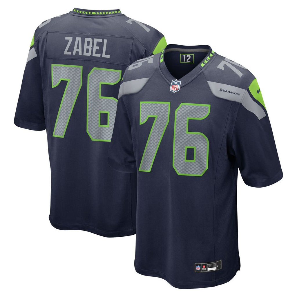 Seattle Seahawks Grey Zabel Nike Team Game Jersey - Navy