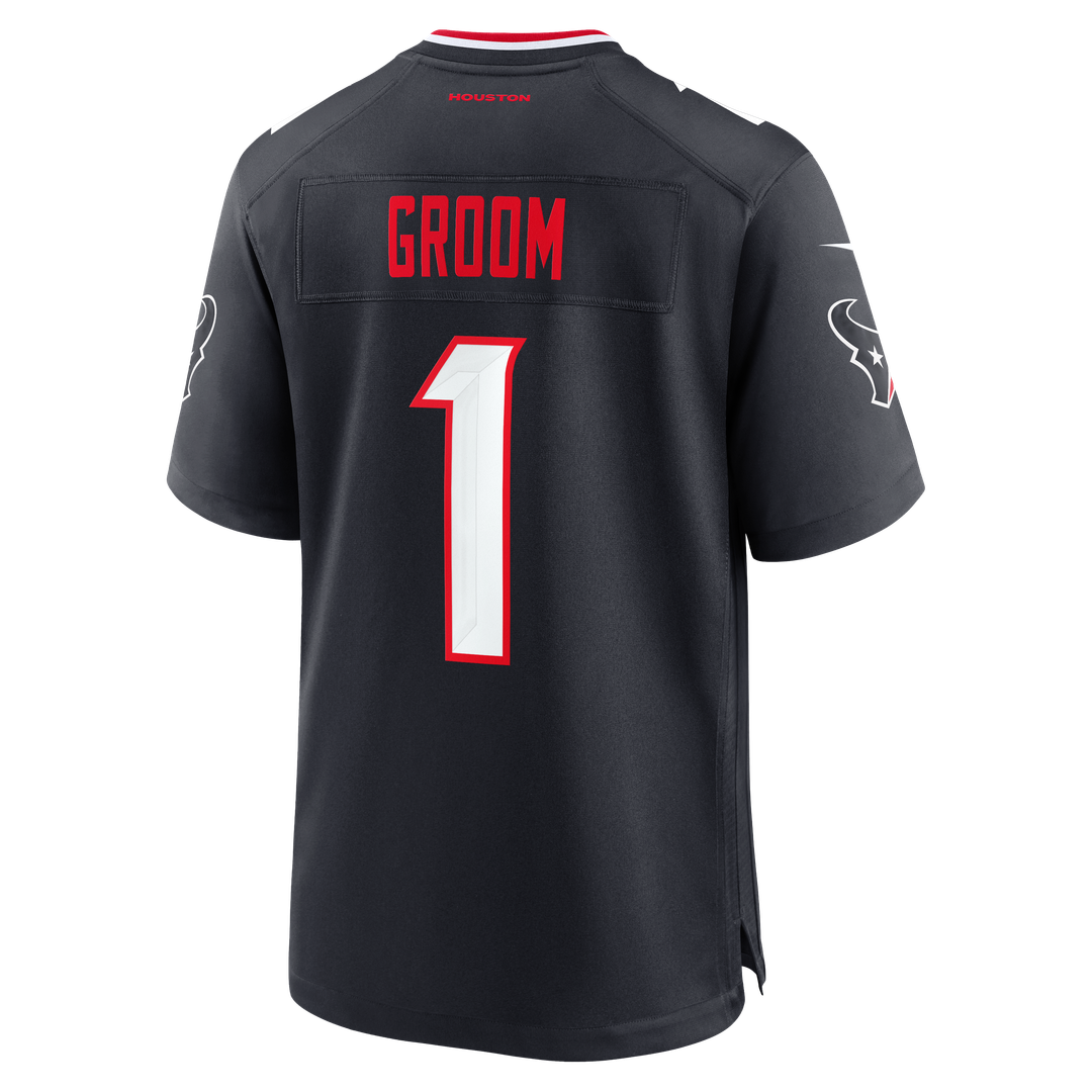 Houston Texans Number 1 Groom Nike Game Jersey - Navy