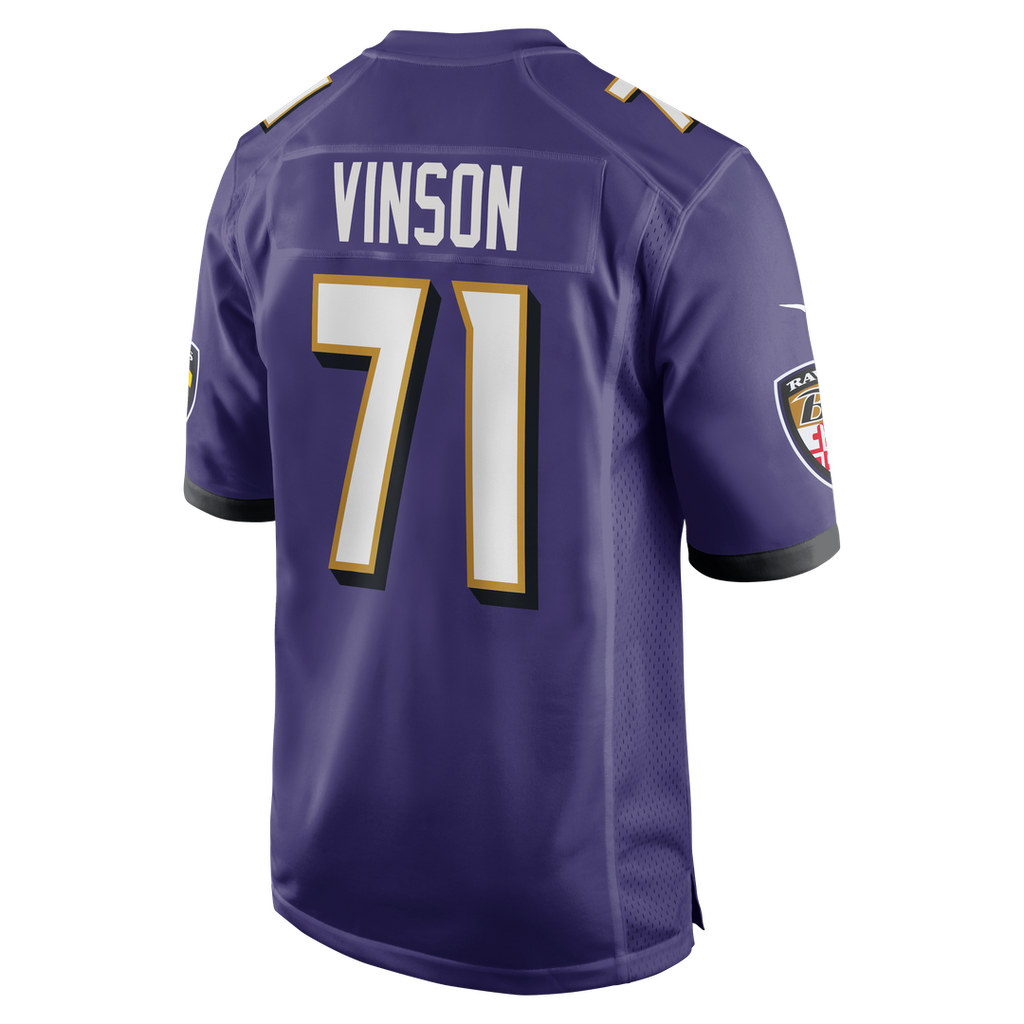 Baltimore Ravens Carson Vinson Nike Team Game Jersey - Purple