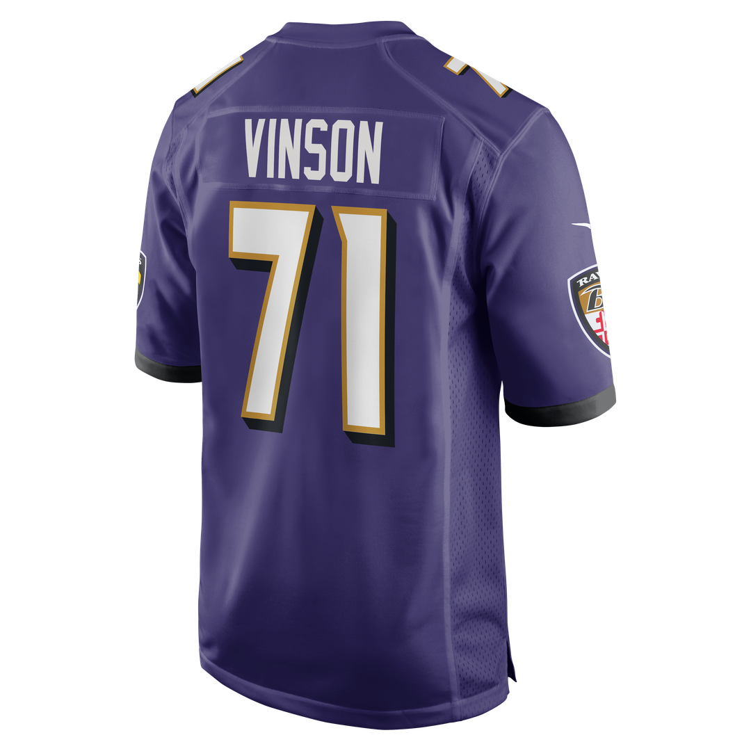 Baltimore Ravens Carson Vinson Nike Team Game Jersey - Purple