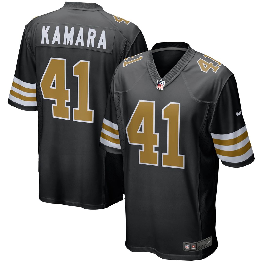 New Orleans Saints Alvin Kamara Nike Alternate Game Jersey - Black