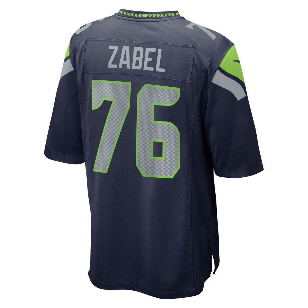 Seattle Seahawks Grey Zabel Nike Team Game Jersey - Navy