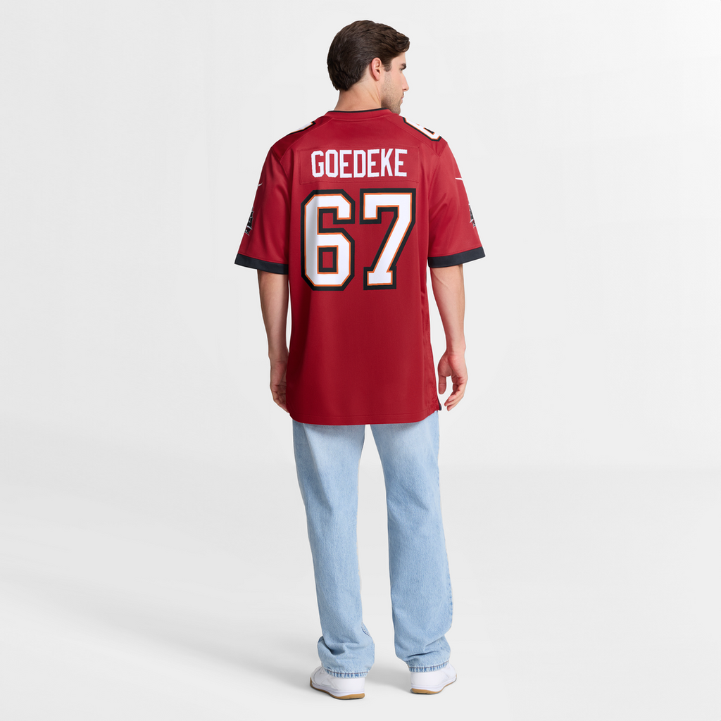 Tampa Bay Buccaneers Luke Goedeke Nike Game Player Jersey - Red