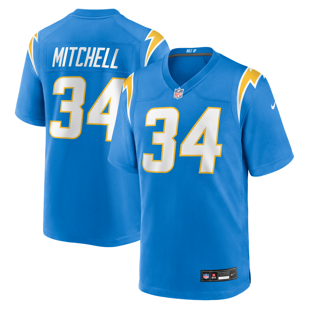 Los Angeles Chargers Keaton Mitchell Nike Team Game Jersey - Powder Blue