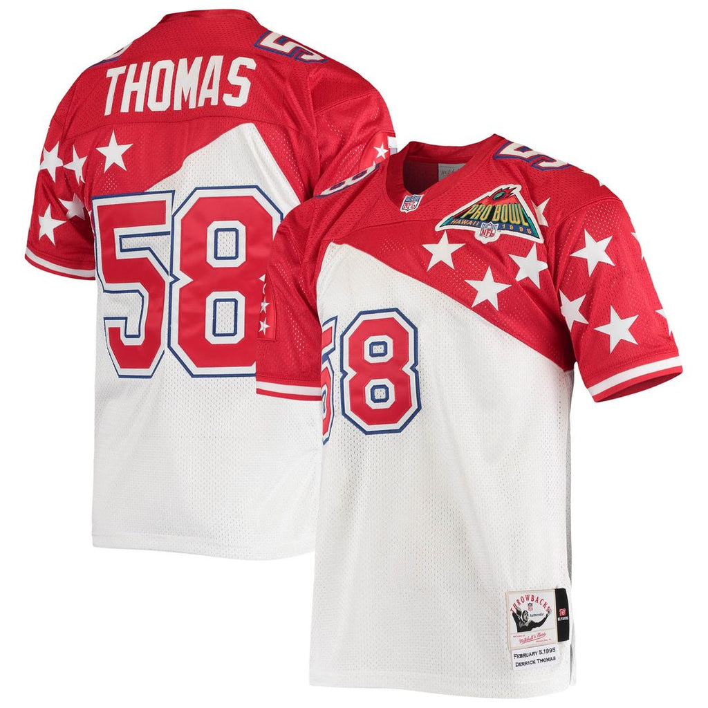 AFC Derrick Thomas Mitchell & Ness 1995 Pro Bowl Authentic Jersey - White/Red