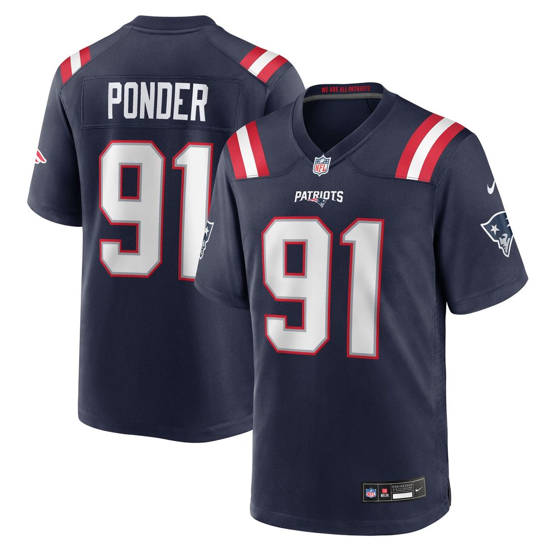 New England Patriots Elijah Ponder Nike Team Game Jersey - Navy