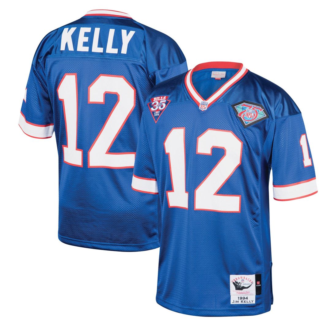 Buffalo Bills 1994 Jim Kelly Mitchell & Ness Authentic Throwback Retired Player Jersey - Royal