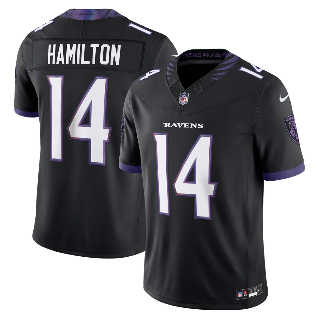 Baltimore Ravens Kyle Hamilton Nike Alternate Vapor F.U.S.E. Stitched Limited Jersey - Black
