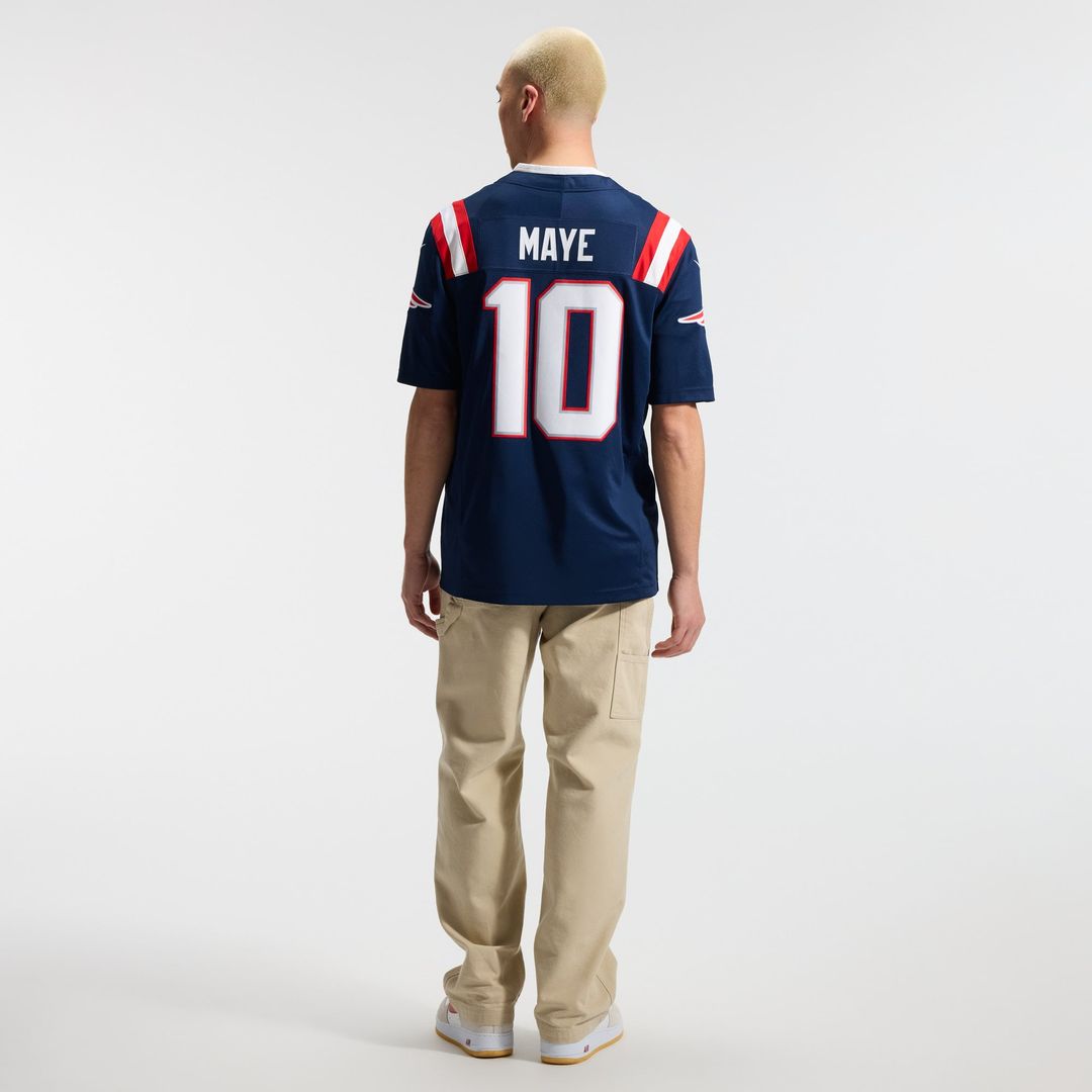 New England Patriots Drake Maye Nike Team Vapor F.U.S.E. Stitched Limited Jersey - Navy