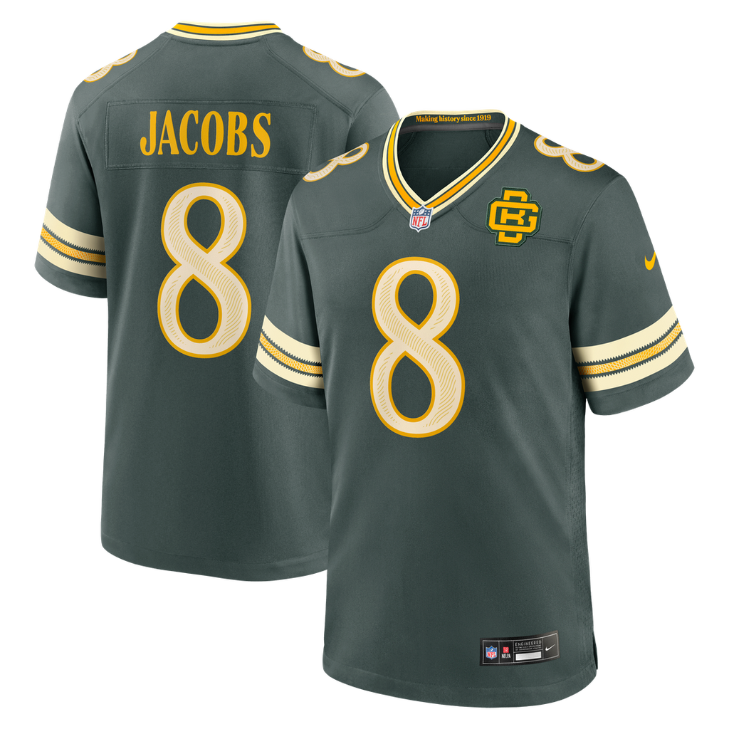 Green Bay Packers Josh Jacobs Nike 2026 Rivalries Collection Game Jersey - Green