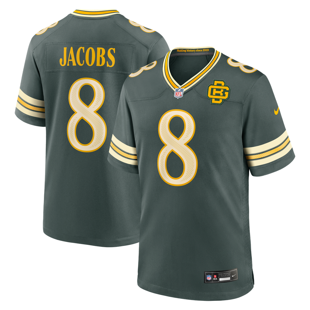 Green Bay Packers Josh Jacobs Nike 2026 Rivalries Collection Game Jersey - Green