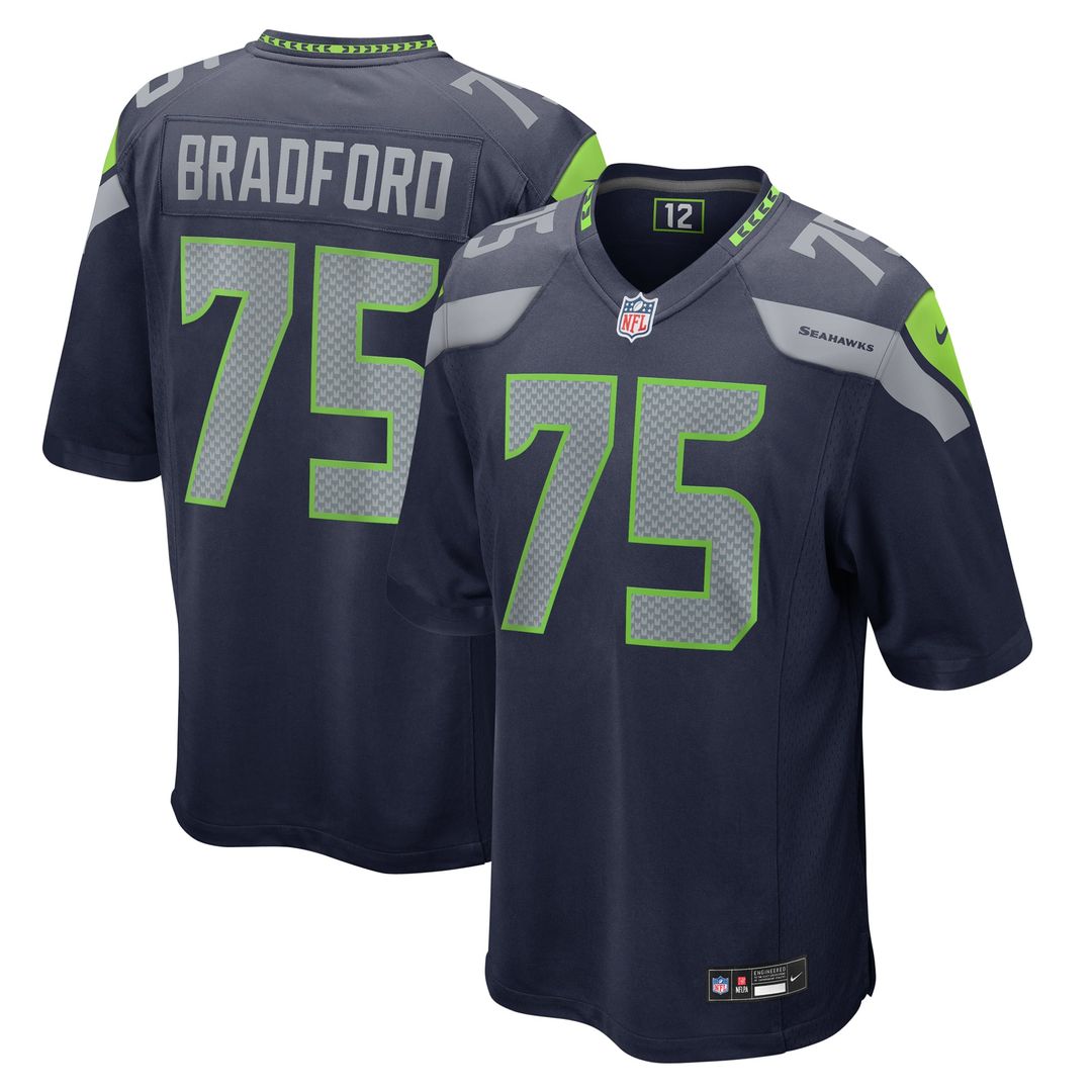 Seattle Seahawks Anthony Bradford Nike Game Jersey - College Navy