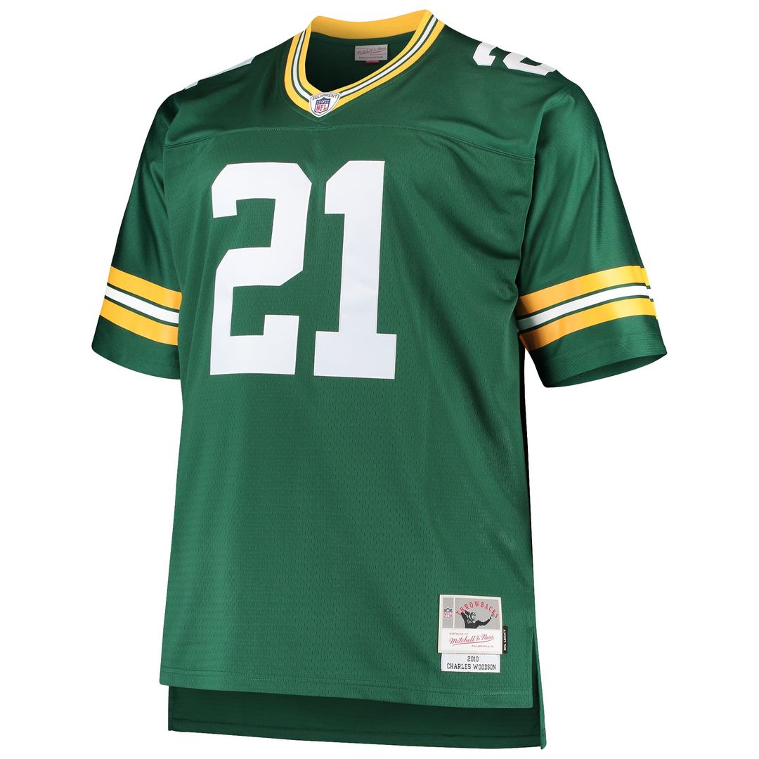 Green Bay Packers Charles Woodson Mitchell & Ness Big & Tall 2010 Retired Player Replica Jersey - Green