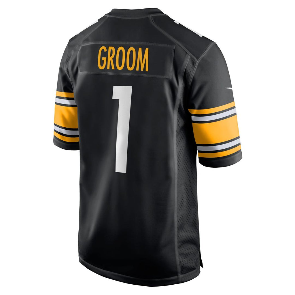 Pittsburgh Steelers Number 1 Groom Nike Game Jersey - Black