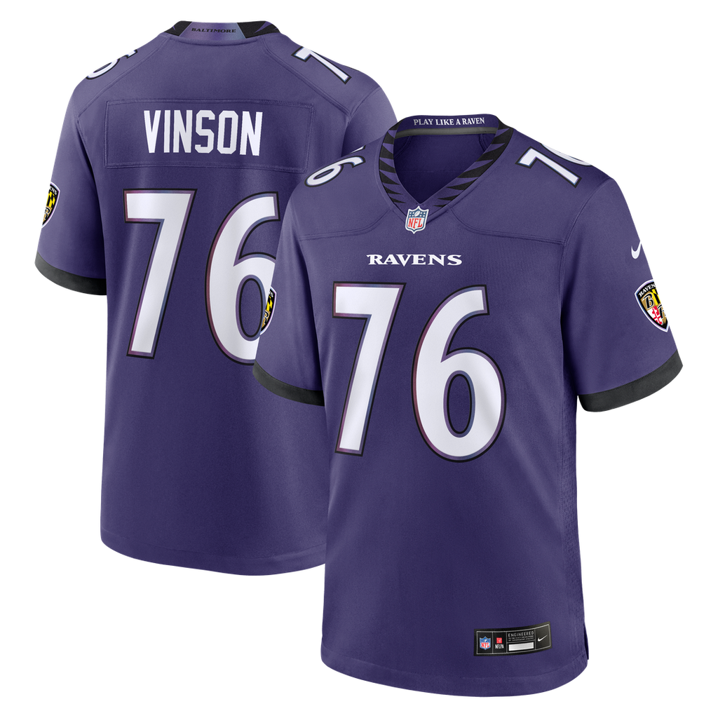 Baltimore Ravens Carson Vinson Nike Team Game Jersey - Purple