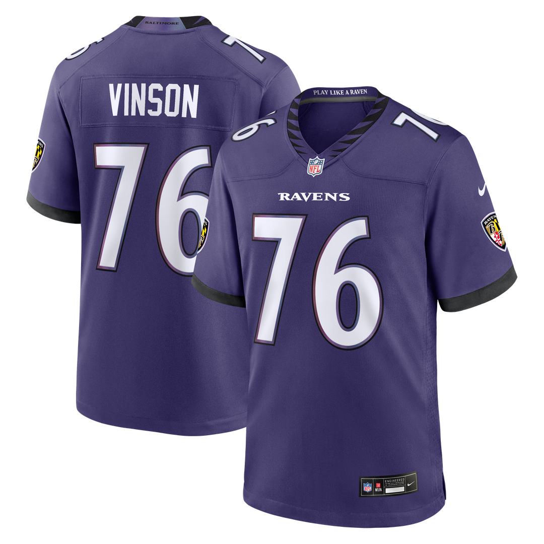 Baltimore Ravens Carson Vinson Nike Team Game Jersey - Purple