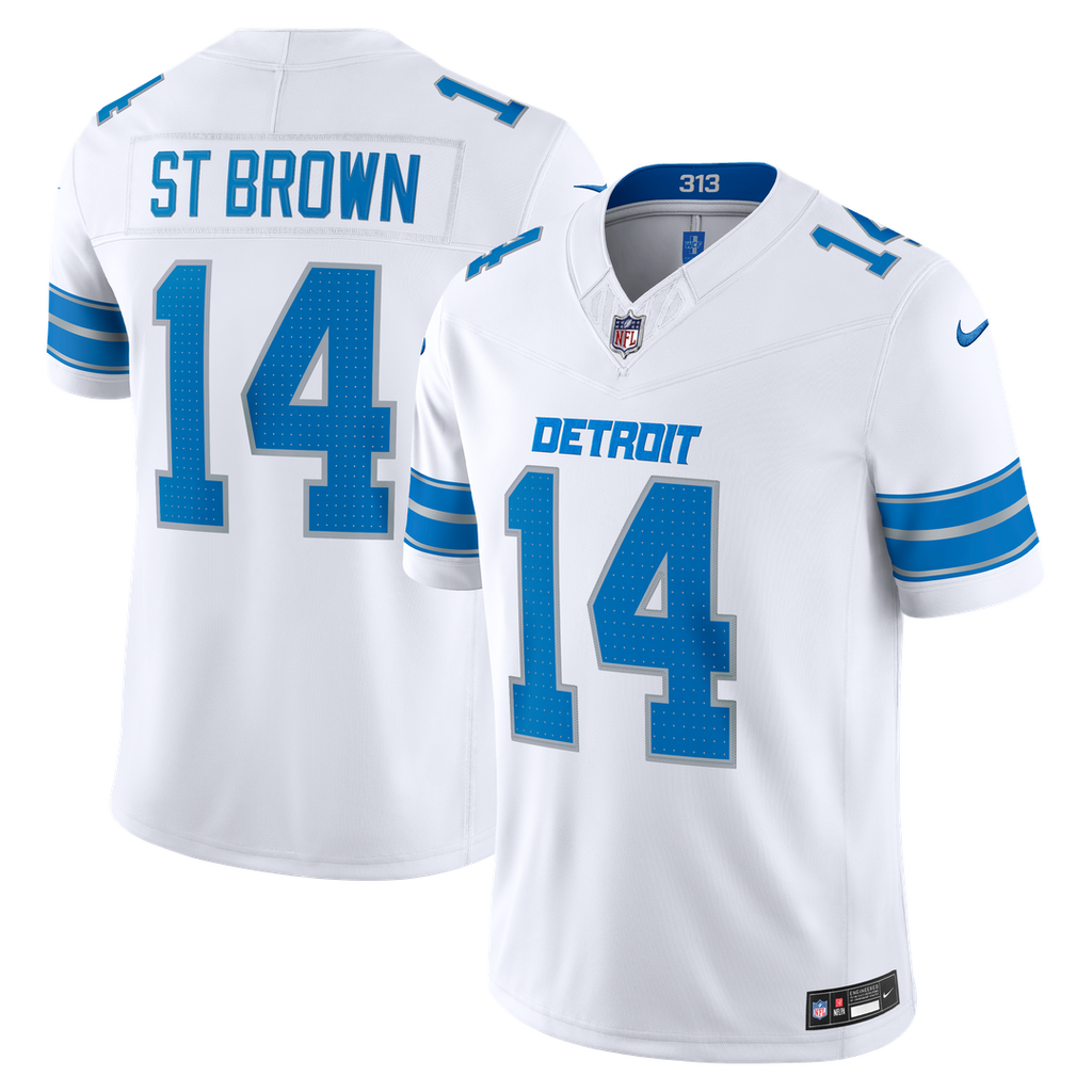 Detroit Lions Amon-Ra St. Brown Nike Team Vapor F.U.S.E. Stitched Limited Jersey - Blue