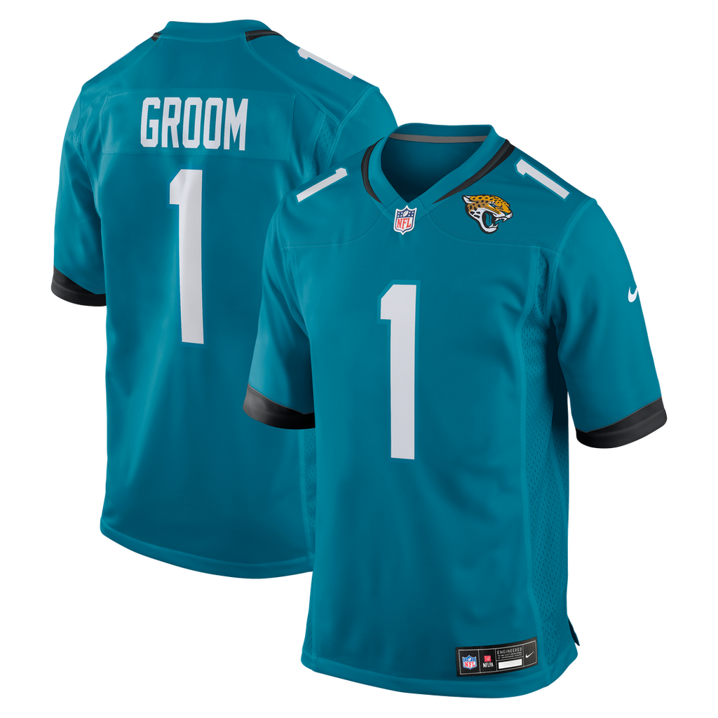 Jacksonville Jaguars Number 1 Groom Nike Game Jersey - Teal