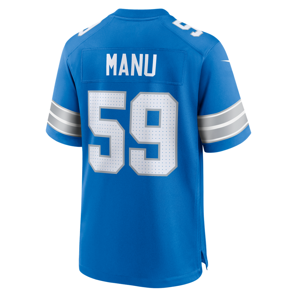 Detroit Lions Giovanni Manu Nike Team Game Jersey - Blue