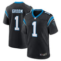 Carolina Panthers Number 1 Groom Nike Game Jersey - Black
