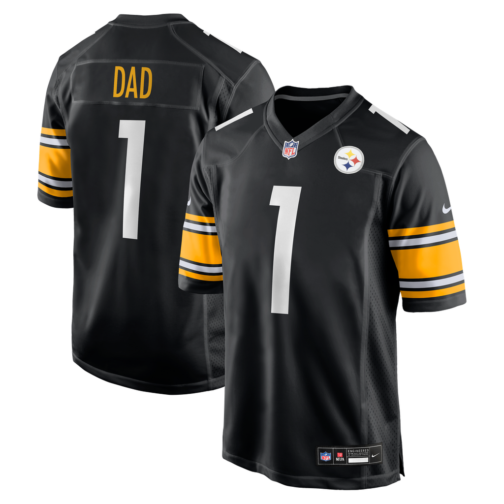 Pittsburgh Steelers Number 1 Dad Nike Game Jersey - Black