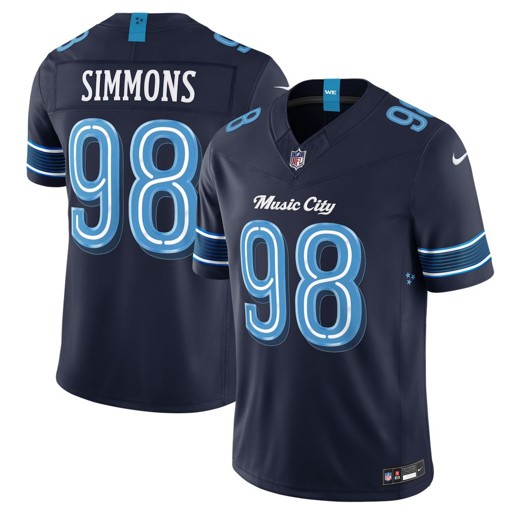 Tennessee Titans Jeffery Simmons Nike 2026 Rivalries Collection Stitched Limited Jersey - Navy