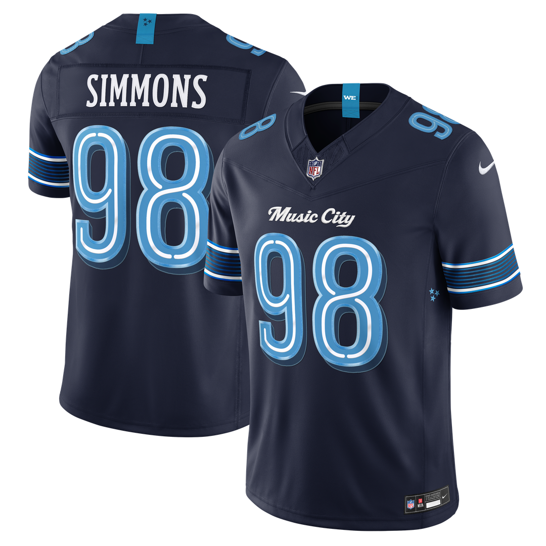 Tennessee Titans Jeffery Simmons Nike 2026 Rivalries Collection Stitched Limited Jersey - Navy