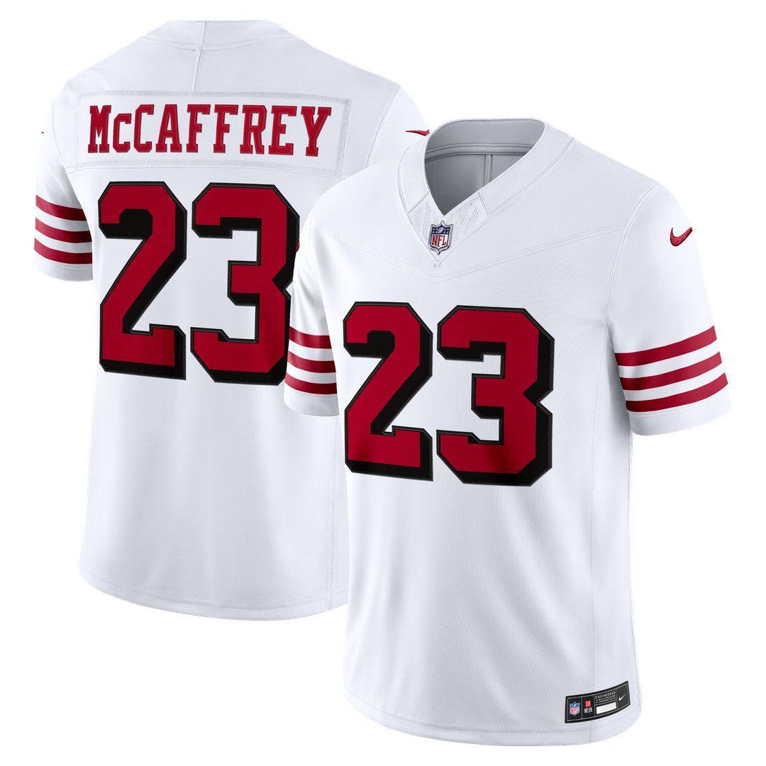 San Francisco 49ers Christian McCaffrey Nike Alternate Vapor F.U.S.E. Stitched Limited Jersey - White