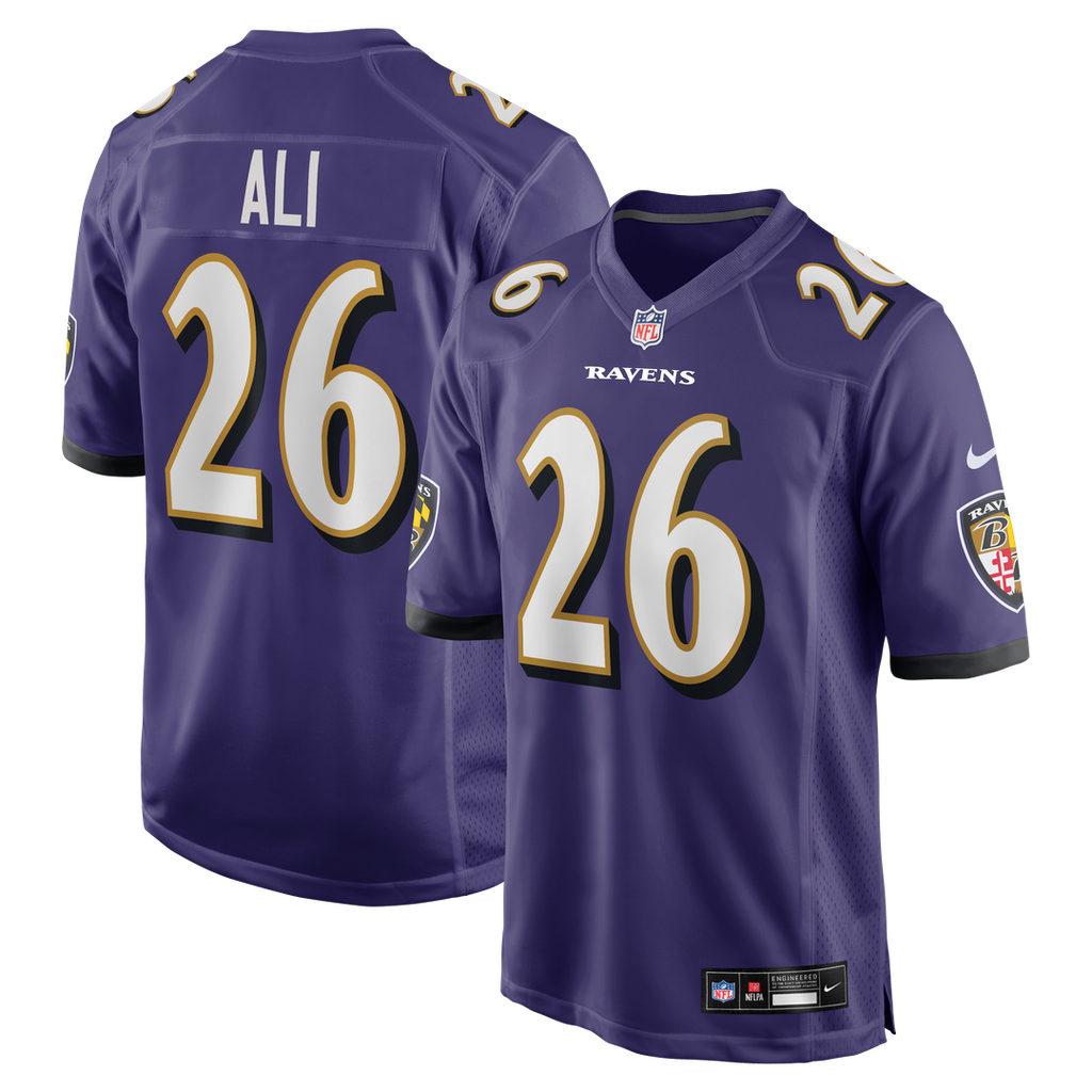 Baltimore Ravens Rasheen Ali Nike Team Game Jersey - Purple