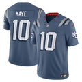 New England Patriots Drake Maye Nike Rivalries Collection Stitched Limited Jersey - Blue