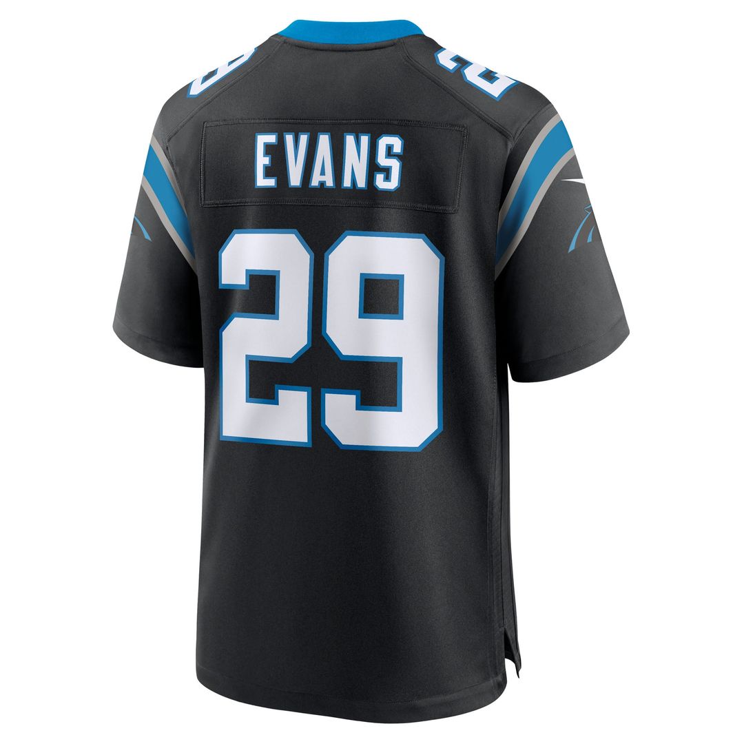Carolina Panthers Akayleb Evans Nike Team Game Jersey - Black