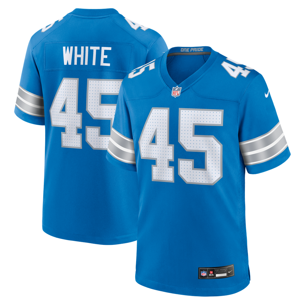 Detroit Lions Devin White Nike Team Game Jersey - Blue