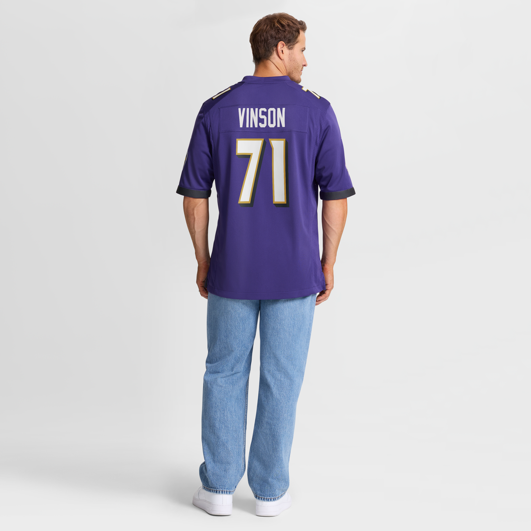 Baltimore Ravens Carson Vinson Nike Team Game Jersey - Purple