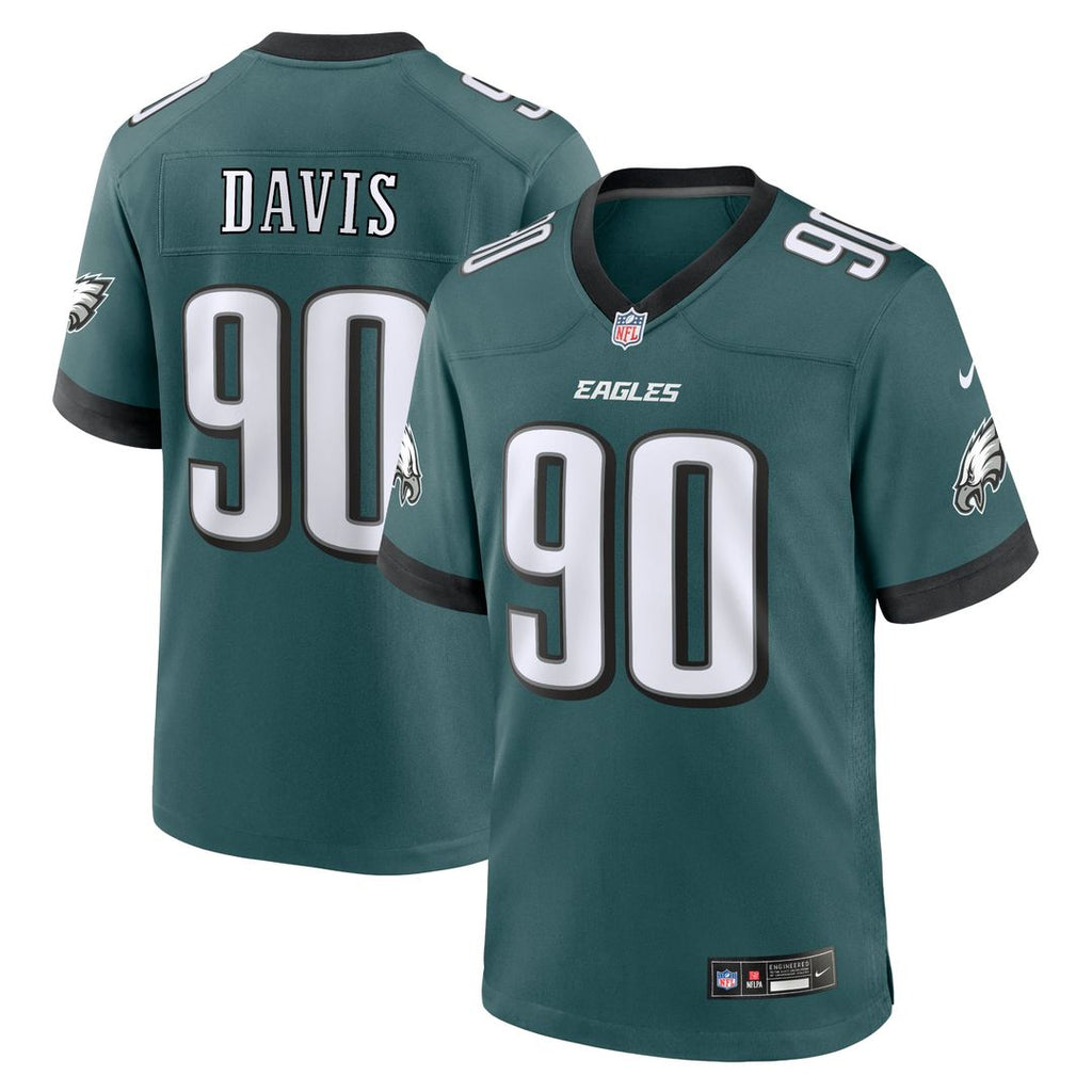Philadelphia Eagles Jordan Davis Nike Team Game Jersey - Midnight Green