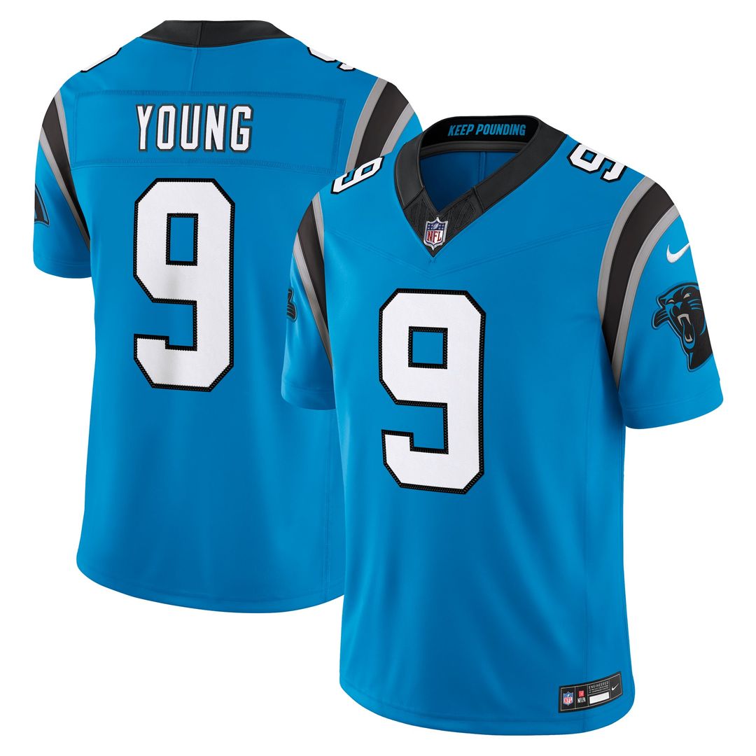 Carolina Panthers Bryce Young Nike Alternate Vapor F.U.S.E. Stitched Limited Jersey - Blue