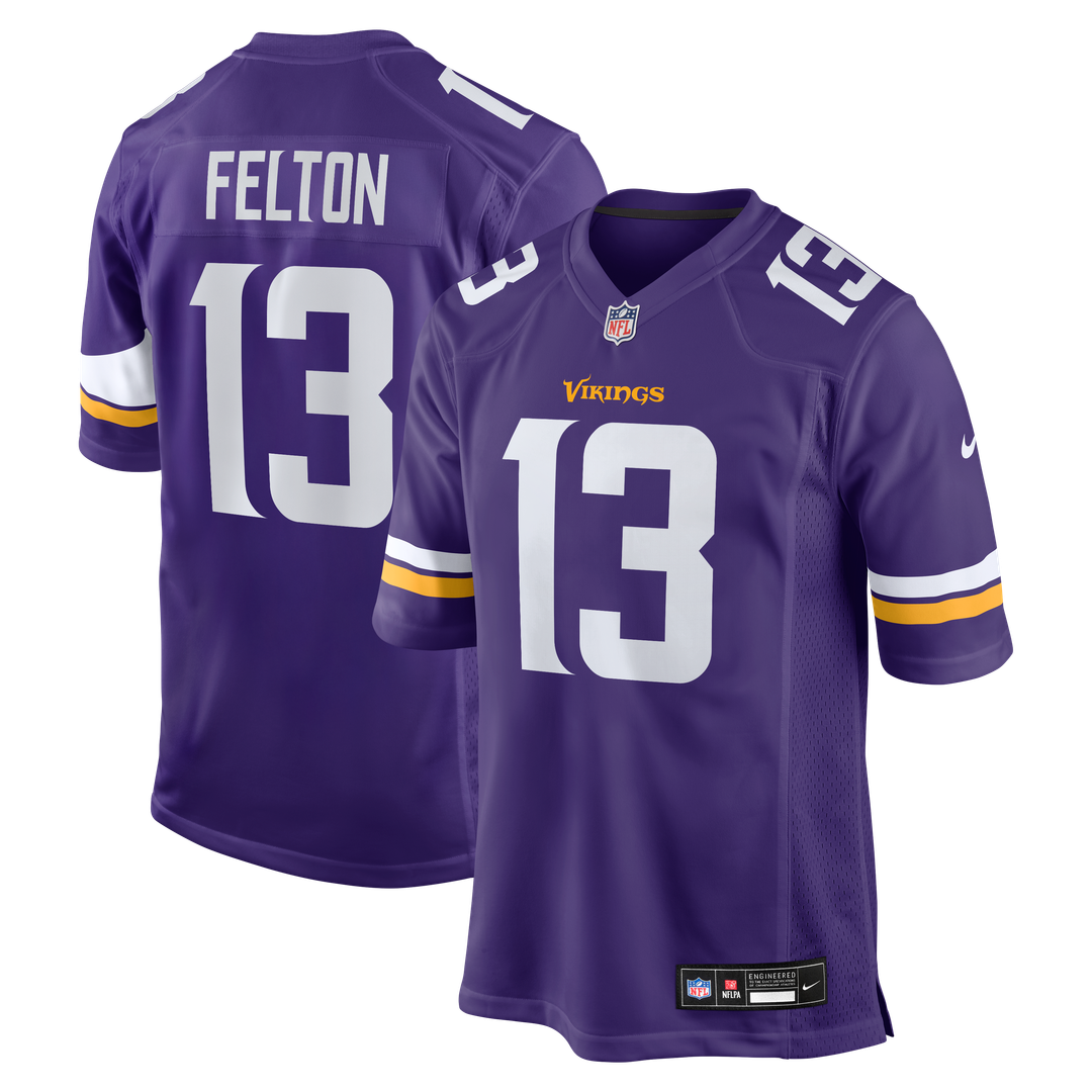 Minnesota Vikings Tai Felton Nike Team Game Jersey - Purple