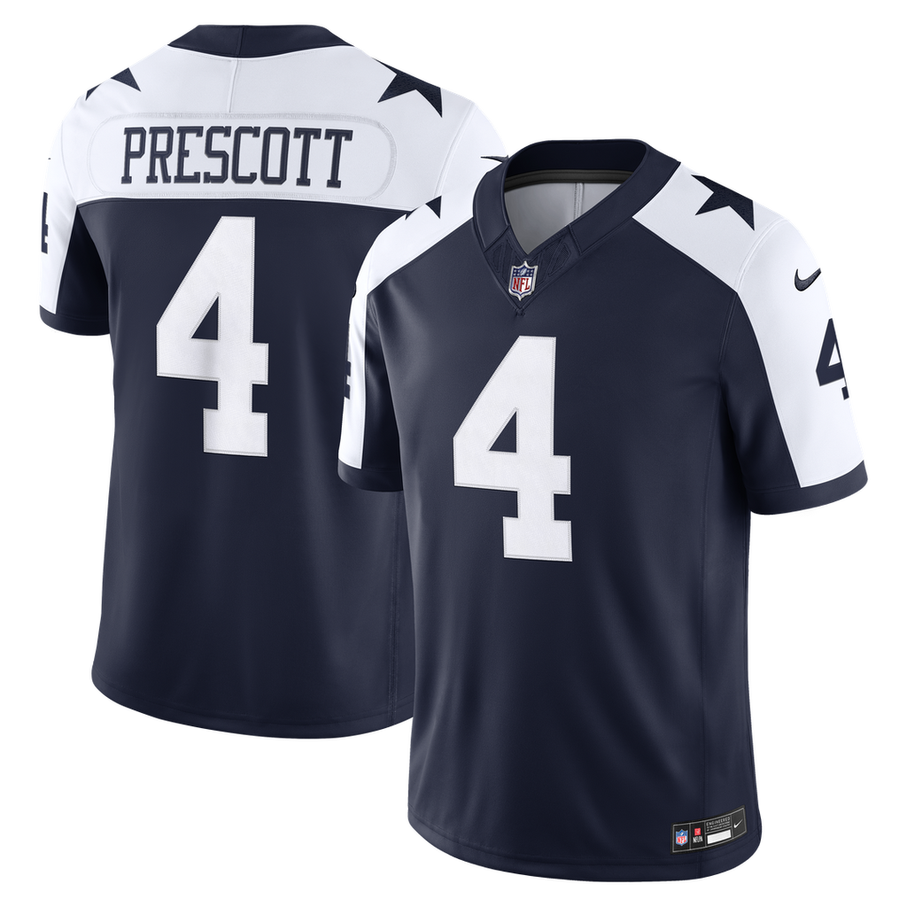 Dallas Cowboys Dak Prescott Nike Alternate Vapor F.U.S.E. Stitched Limited Jersey - Navy