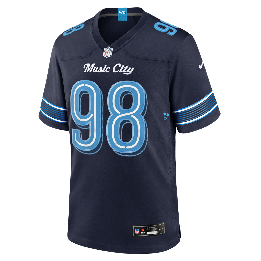 Tennessee Titans Jeffery Simmons Nike 2026 Rivalries Collection Game Jersey - Navy