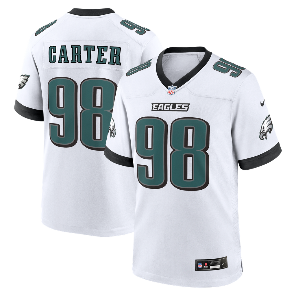Philadelphia Eagles Jalen Carter Nike Game Jersey - White
