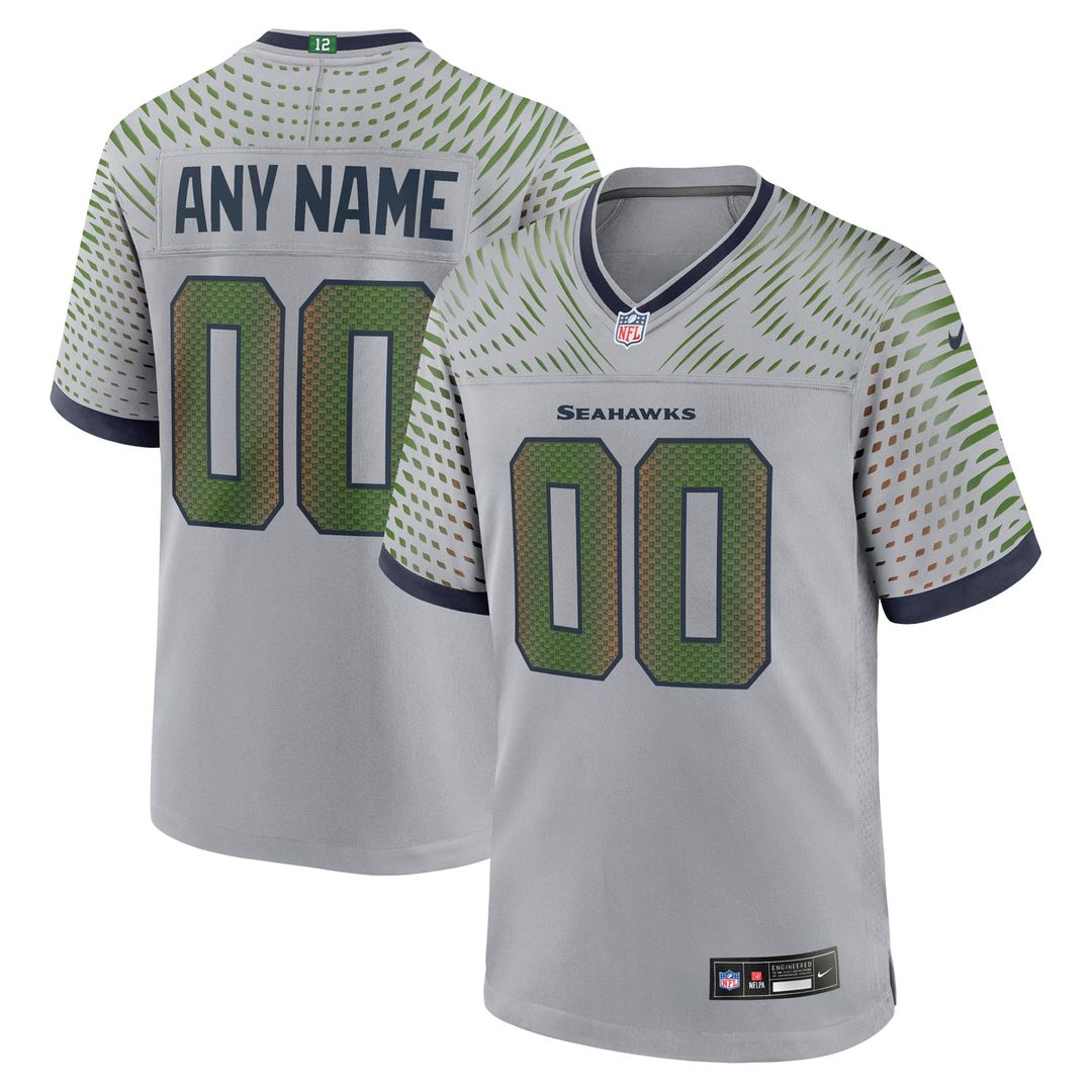 Seattle Seahawks Nike Rivalries Collection Custom Game Jersey - Gray
